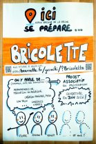 Affiche annon&ccedil;ant la pr&eacute;paration de Bricolette dans l'espace 
